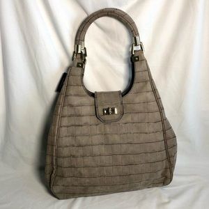 Banana Republic Monogram Crocodile Leather Handbag